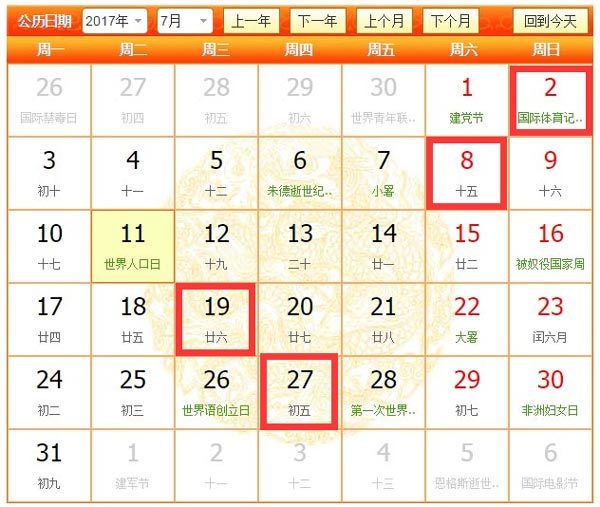 2017年7月那幾天適合裝修，7月裝修吉日